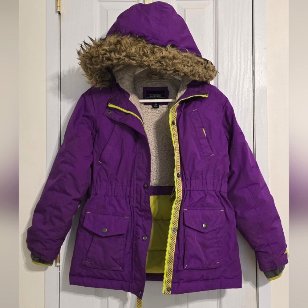 Lands' End Kids Expedition WaterproofWinter Parka - M - Magenta/ Purple Sz 10-12